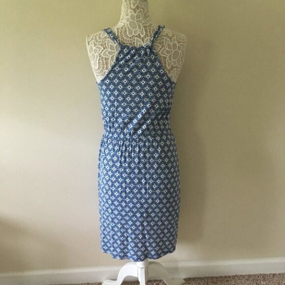 Old navy blue print tank Dress beach cover up - Picture 2 of 4